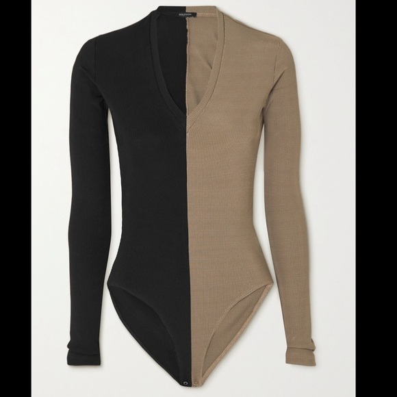 GOLDSIGN Ribbed Two-Tone Bodysuit - Picture 8 of 12
